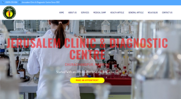 Jerusalem Clinic & Diagnostic Centre Clinic Churachandpur Manipur & Medical Laboratory Website SEO and Design by northeastwebdesigner